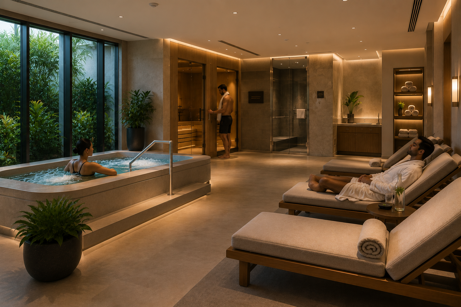 Recovery lounge and wellness facilities